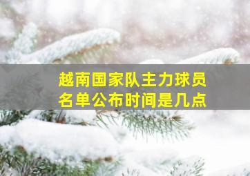 越南国家队主力球员名单公布时间是几点