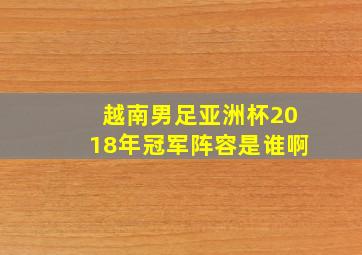 越南男足亚洲杯2018年冠军阵容是谁啊