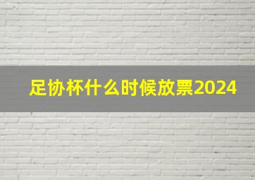 足协杯什么时候放票2024