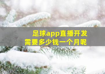 足球app直播开发需要多少钱一个月呢