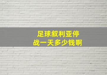 足球叙利亚停战一天多少钱啊