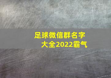 足球微信群名字大全2022霸气