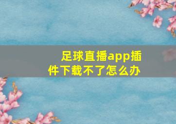 足球直播app插件下载不了怎么办