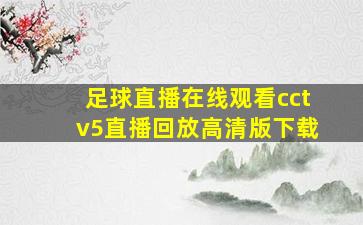 足球直播在线观看cctv5直播回放高清版下载