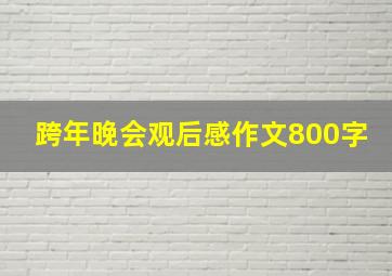 跨年晚会观后感作文800字