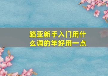 路亚新手入门用什么调的竿好用一点