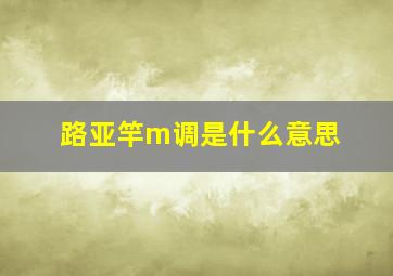 路亚竿m调是什么意思