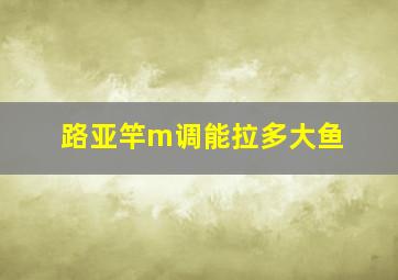 路亚竿m调能拉多大鱼