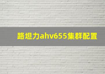 路坦力ahv655集群配置