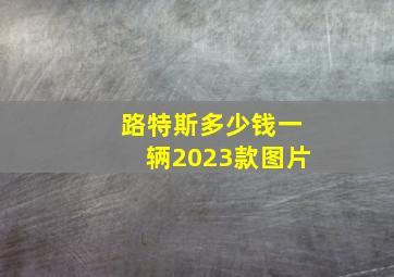 路特斯多少钱一辆2023款图片