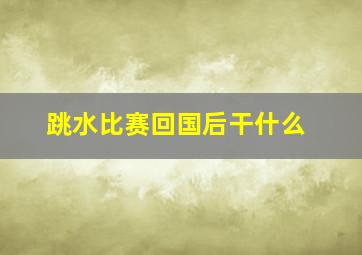 跳水比赛回国后干什么