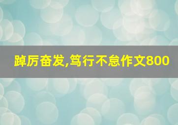 踔厉奋发,笃行不怠作文800