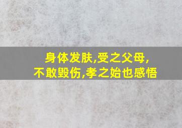 身体发肤,受之父母,不敢毁伤,孝之始也感悟