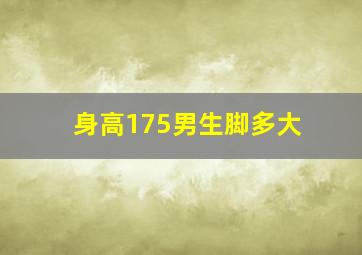 身高175男生脚多大