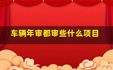 车辆年审都审些什么项目