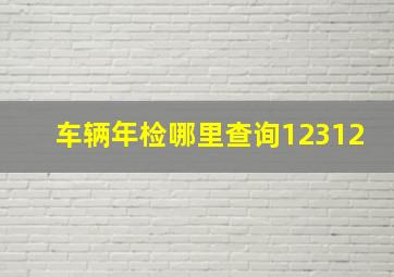 车辆年检哪里查询12312