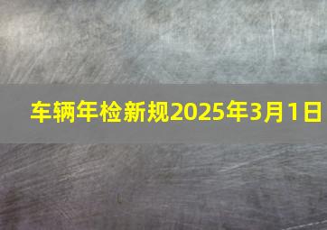 车辆年检新规2025年3月1日