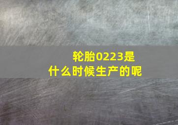 轮胎0223是什么时候生产的呢