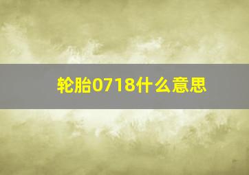 轮胎0718什么意思