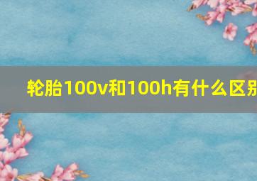 轮胎100v和100h有什么区别