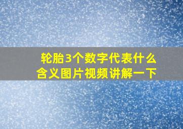 轮胎3个数字代表什么含义图片视频讲解一下