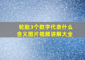 轮胎3个数字代表什么含义图片视频讲解大全