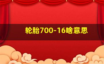 轮胎700-16啥意思