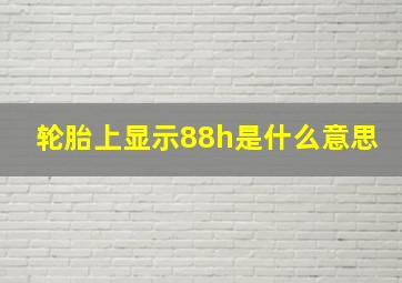 轮胎上显示88h是什么意思