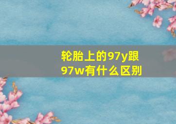 轮胎上的97y跟97w有什么区别