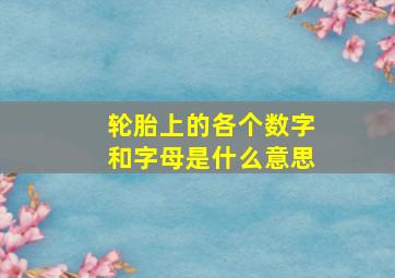 轮胎上的各个数字和字母是什么意思