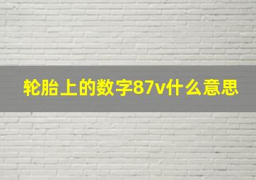 轮胎上的数字87v什么意思