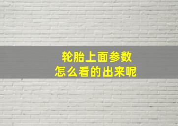 轮胎上面参数怎么看的出来呢