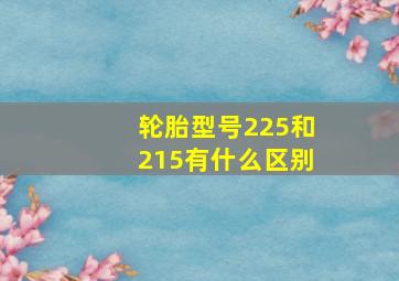 轮胎型号225和215有什么区别