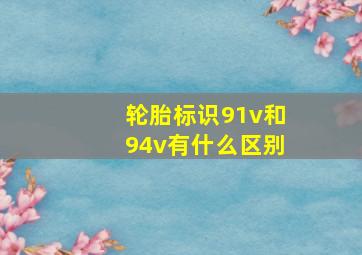 轮胎标识91v和94v有什么区别