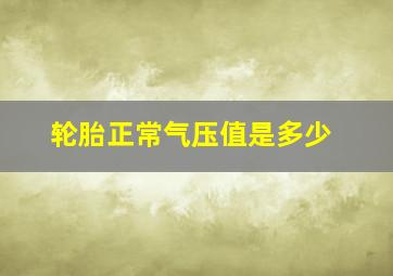 轮胎正常气压值是多少