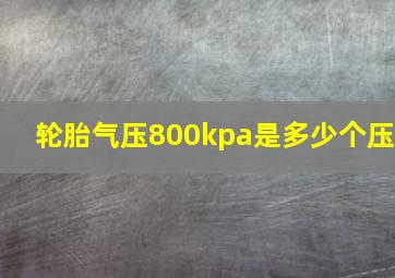 轮胎气压800kpa是多少个压