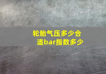 轮胎气压多少合适bar指数多少