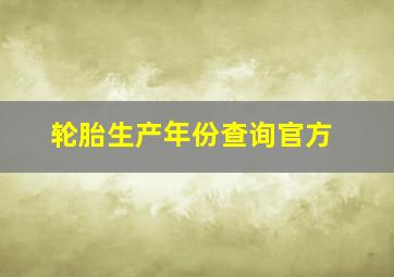 轮胎生产年份查询官方