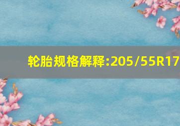 轮胎规格解释:205/55R17