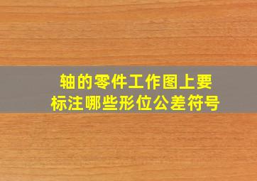 轴的零件工作图上要标注哪些形位公差符号