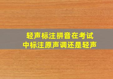 轻声标注拼音在考试中标注原声调还是轻声