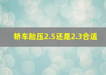 轿车胎压2.5还是2.3合适