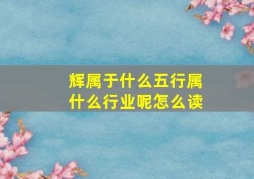 辉属于什么五行属什么行业呢怎么读