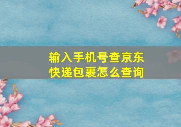 输入手机号查京东快递包裹怎么查询