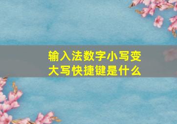 输入法数字小写变大写快捷键是什么