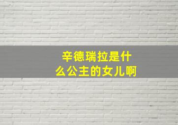 辛德瑞拉是什么公主的女儿啊