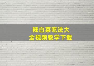 辣白菜吃法大全视频教学下载