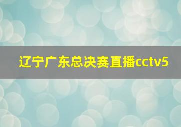 辽宁广东总决赛直播cctv5