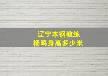 辽宁本钢教练杨鸣身高多少米