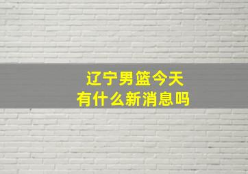 辽宁男篮今天有什么新消息吗